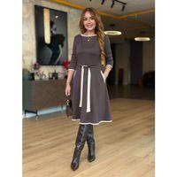 Kadın Uzun Kollu Kuşak Dahil Midi Boy Lbise