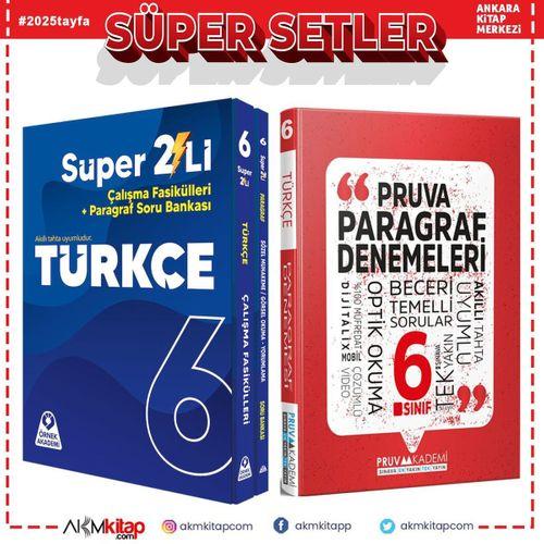 Örnek Akademi 6.Sınıf Türkçe Süper İkili ve Pruva Akademi Paragraf Deneme Seti 3 Kitap