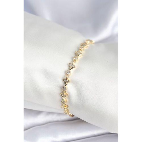 Pirinç Gold Renk Yelpaze Model Kadın Bileklik