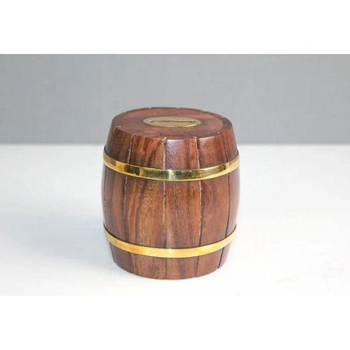 Pirinç Detaylı Fıçı Kumbara Model 1