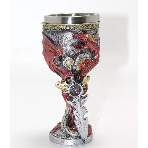 Ejderha Ve Kılıç Temalı 3d Kabartmalı Çelik Kadeh Bardak Alk4373
