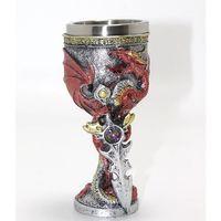 Ejderha Ve Kılıç Temalı 3d Kabartmalı Çelik Kadeh Bardak Alk4373