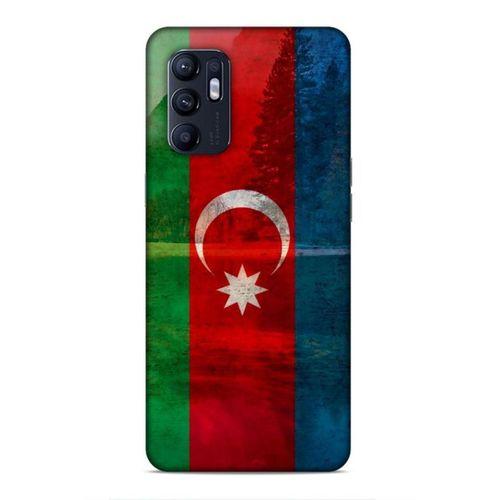 Oppo Reno 6 4G Uyumlu Kılıf Azarbaijan (43) Thin Fit Kılıf Bayrak Manzara