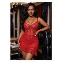 Kadın Kırmızı Dantelli Gecelik