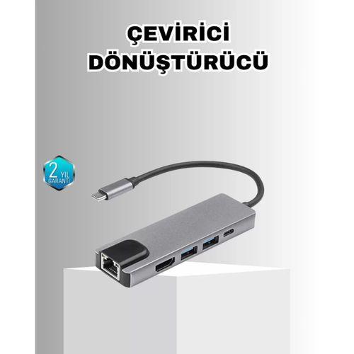 Alüminyum Kasalı Macbook Usb-c Hub – 4k Hdmı, Usb 3.0, Sd/tf Kart Girişi, Pd Şarj Desteği