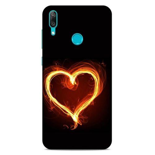 Lopard Huawei Y7 Prime 2019 Uyumlu Kılıf FireX (24) Darbe Emici Kılıf Ateşli Kalp