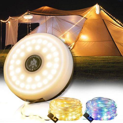 Şarjlı 10 Metre Ledli Şarj Göstergeli 8 Işık Modlu Hareketli Ve Flaşör Modlu Kamp Lambası Led Işık