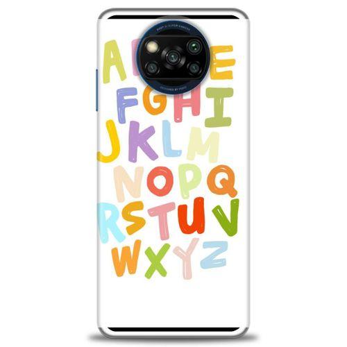 Xiaomi Poco X3 NFC Kılıf HD Baskılı Kılıf - Alfabe + Tam Ekran Koruyucu