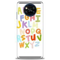 Xiaomi Poco X3 NFC Kılıf HD Baskılı Kılıf - Alfabe + Tam Ekran Koruyucu