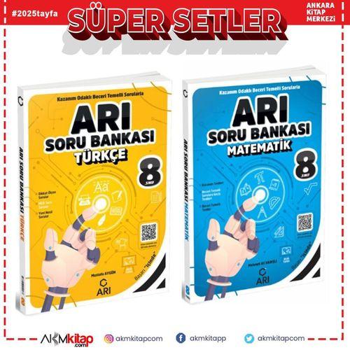 Arı Yayınları 8.Sınıf Türkçe ve Matematik Soru Bankası Seti 2 Kitap