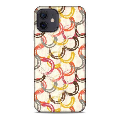 Apple iPhone 12 Kılıf Pastel Renkler (33) Hybrid Kılıf Kahverengi Turuncu