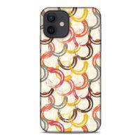 Apple iPhone 12 Kılıf Pastel Renkler (33) Hybrid Kılıf Kahverengi Turuncu