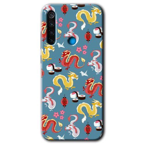 Xiaomi Redmi Note 8 Kılıf Baskılı Kapak - Funky Dragon +Tam Kaplayan Mat Seramik