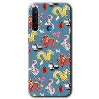 Xiaomi Redmi Note 8 Kılıf Baskılı Kapak - Funky Dragon +Tam Kaplayan Mat Seramik