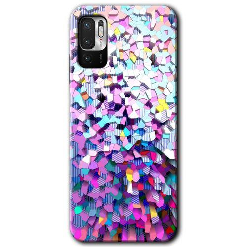 Poco M3 Pro Kılıf HD Desen Baskılı Arka Kapak + Temperli Cam - Mosaic Fragments Colorfull