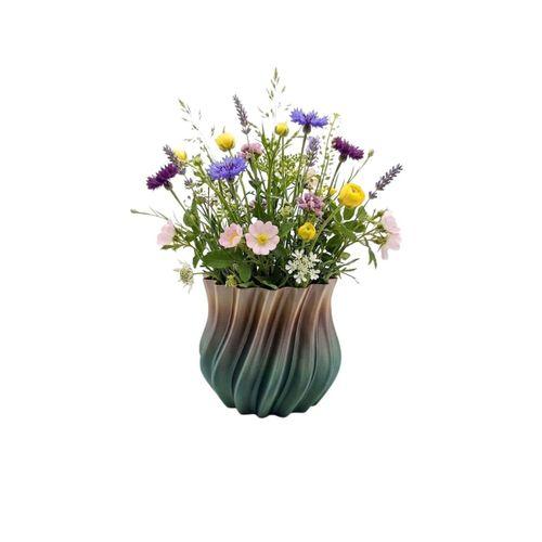 Koyu Metalik Kıvrımlı 3d Vazo Minimal Lüks Ev Ofis Dekoru