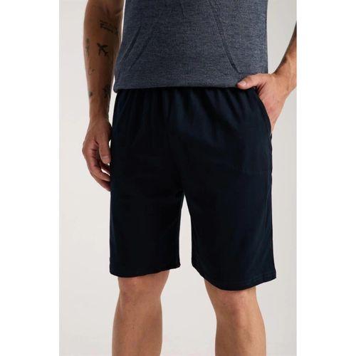 Erkek Lacivert Sıfır Yaka Kısa Kol Şortlu Pijama Takımı