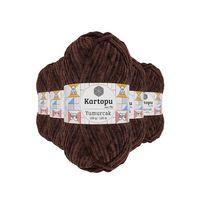 5 Adet Yumurcak Kadife El Örgü İpi Kahverengi K818