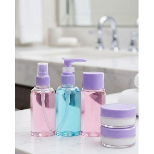 Taşınabilir 5’li Seyahat Banyo Seti Şeffaf Kozmetik Kapları