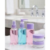 Taşınabilir 5’li Seyahat Banyo Seti Şeffaf Kozmetik Kapları
