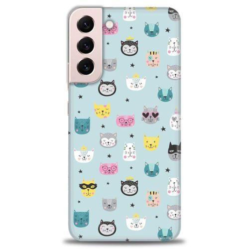 Samsung Galaxy S22 Plus Kılıf HD Baskılı Kılıf - Cats + Tam Ekran Koruyucu