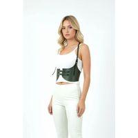 Haki Renk Kalın Kadın Kemeri, Deri Kemer Harness - Brf605