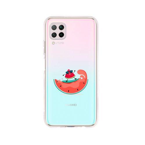 Huawei P40 Lite Sörfçü Karpuz Desenli Premium Şeffaf Silikon Kılıf
