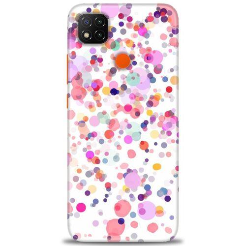 Xiaomi Redmi 9C Kılıf HD Baskılı Kılıf - Renkli Benekler + Tam Ekran Koruyucu