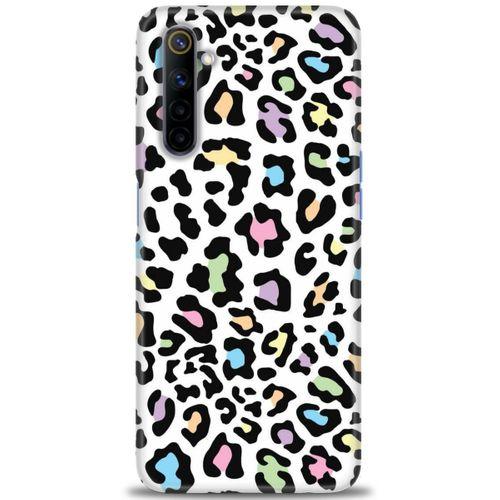 Realme 6 Kılıf HD Baskılı Kılıf - Renkli Leopar + Tam Ekran Koruyucu