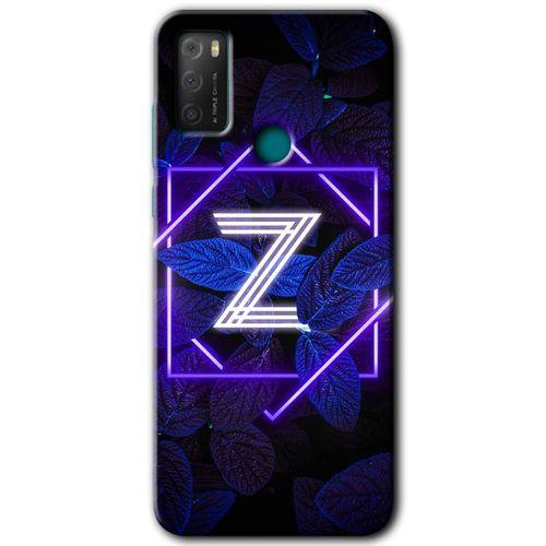 TCL 20E Kılıf HD Desen Baskılı Arka Kapak - Dark Neon Yaprak Z Harfi