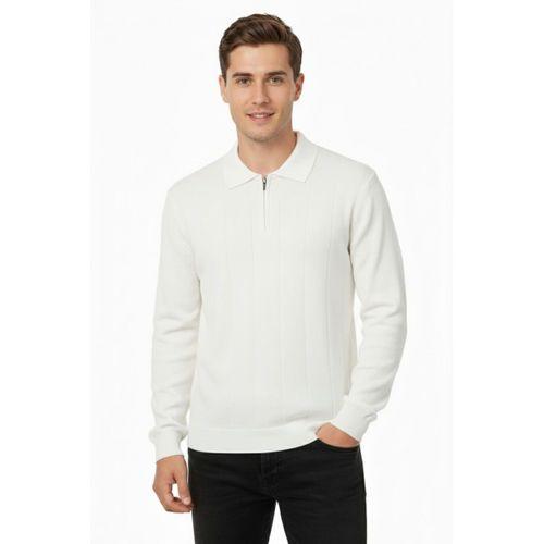 Erkek Polo Yaka Fermuarlı Triko Kazak Regular Fit  7019 BGL-ST04922