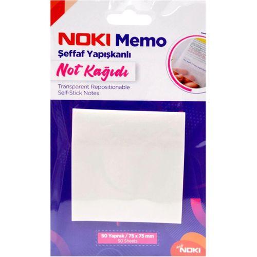NOKİ YAPIŞKAN NOTLUK (75*75 mm) MEMO ŞEFFAF 50 Yaprak (POSTIT)