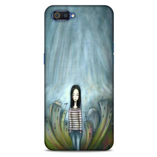 Oppo Realme C2 Kılıf Depresyon (22) Tam Koruma Kılıfı Fuşya Bordo