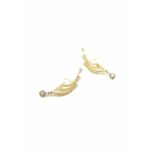 Taşlı Küpe - 14K Altın