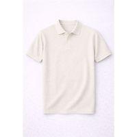 Evenor Kabartma Desenli Polo Yaka Düğmeli Relaxed Fit Yumuşak İnce Erkek T-Shirt - Taş