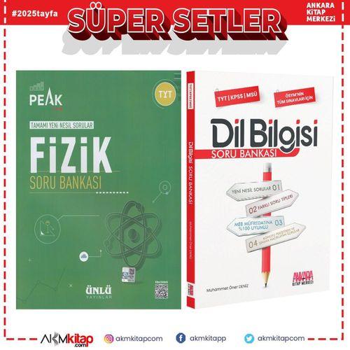 Ünlü Yayıncılık TYT Fizik Best Peak ve AKM Dil Bilgisi Soru Bankası Seti 2 Kitap