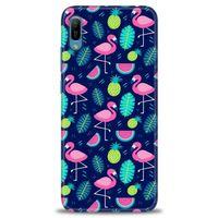 Huawei Y6 2019 Kılıf HD Baskılı Kılıf - Flamingo Ananas + Tam Ekran Koruyucu