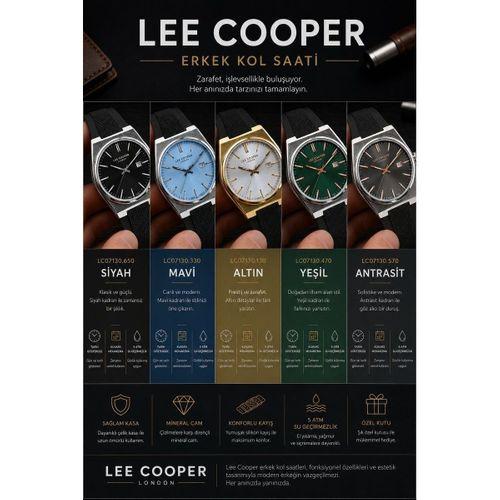 Lee Cooper İtalyan Tasarım Bileklik Hediyeli Silikon Kordon 5 Atm Erkek Kol Saati ELC.08250.375