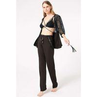 Dantelli Sabahlık Balensiz Desteksiz Dolgusuz Yaka Detaylı Sütyen Ve Pantolon Pijama 3'lü Takım