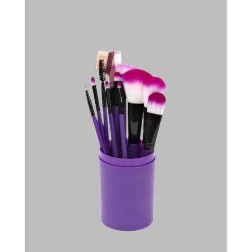 Yumuşak Fiber Kıllardan Oluşan 12'li Makyaj Fırçası Seti Göz Farı Allık Ve Kontür İçin