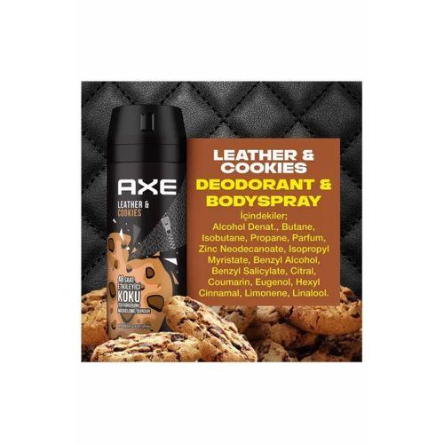 2 Adet Axe Erkek Sprey Deodorant Leather & Cookies 48 Saat Etkileyeci Koku 150 ml