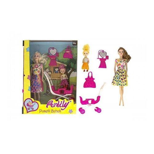 Anlily Bebek Arabalı Aksesuarlı Oyuncak Bebek