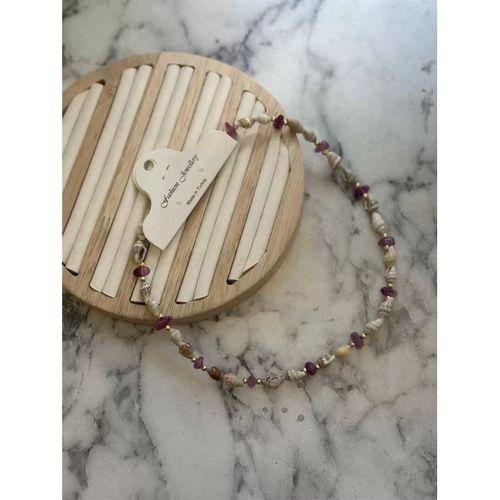 Deniz Kabuğu Kolye - Mor