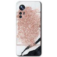 Xiaomi Mi 12 Pro Kılıf HD Desen Baskılı Arka Kapak - Simli Mermer + Kırılmaz Cam