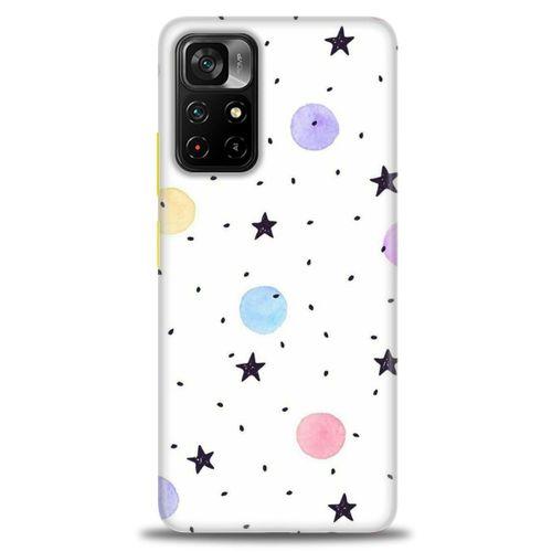 Xiaomi Redmi Note 11 Pro Plus Kılıf HD Baskılı Kılıf - Yıldız ve Daireler + Tam Ekran Koruyucu
