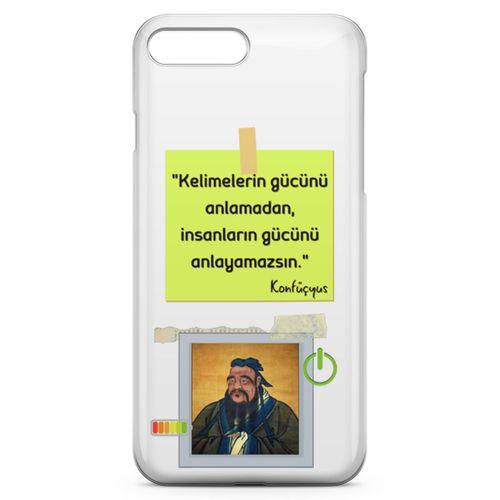 Apple iPhone 7 Plus Kılıf Caps Konfucyus Arka Kapak Koruma Desenli Full Koruyucu