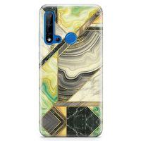 Huawei P20 Lite 2019 Kılıf Vintage Mermer Arka Kapak Koruma Desenli Full Koruyucu