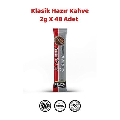 Aladeeb Klasik Hazır Kahve 2 g x 48 Adet %100 Çözünebilir Tek Kullanımlık