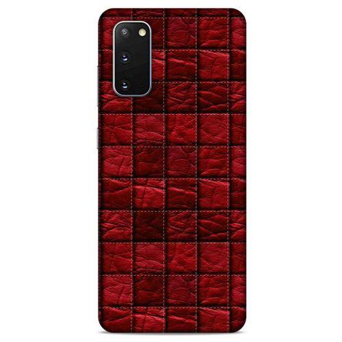 Samsung Galaxy S20 Kılıf Patchwork (12) Koruyucu Silikon Kırmızı Bordo