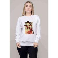Stranger Things Eleven Dustin Demogorgon Baskılı Beyaz Kadın Sweatshirt
